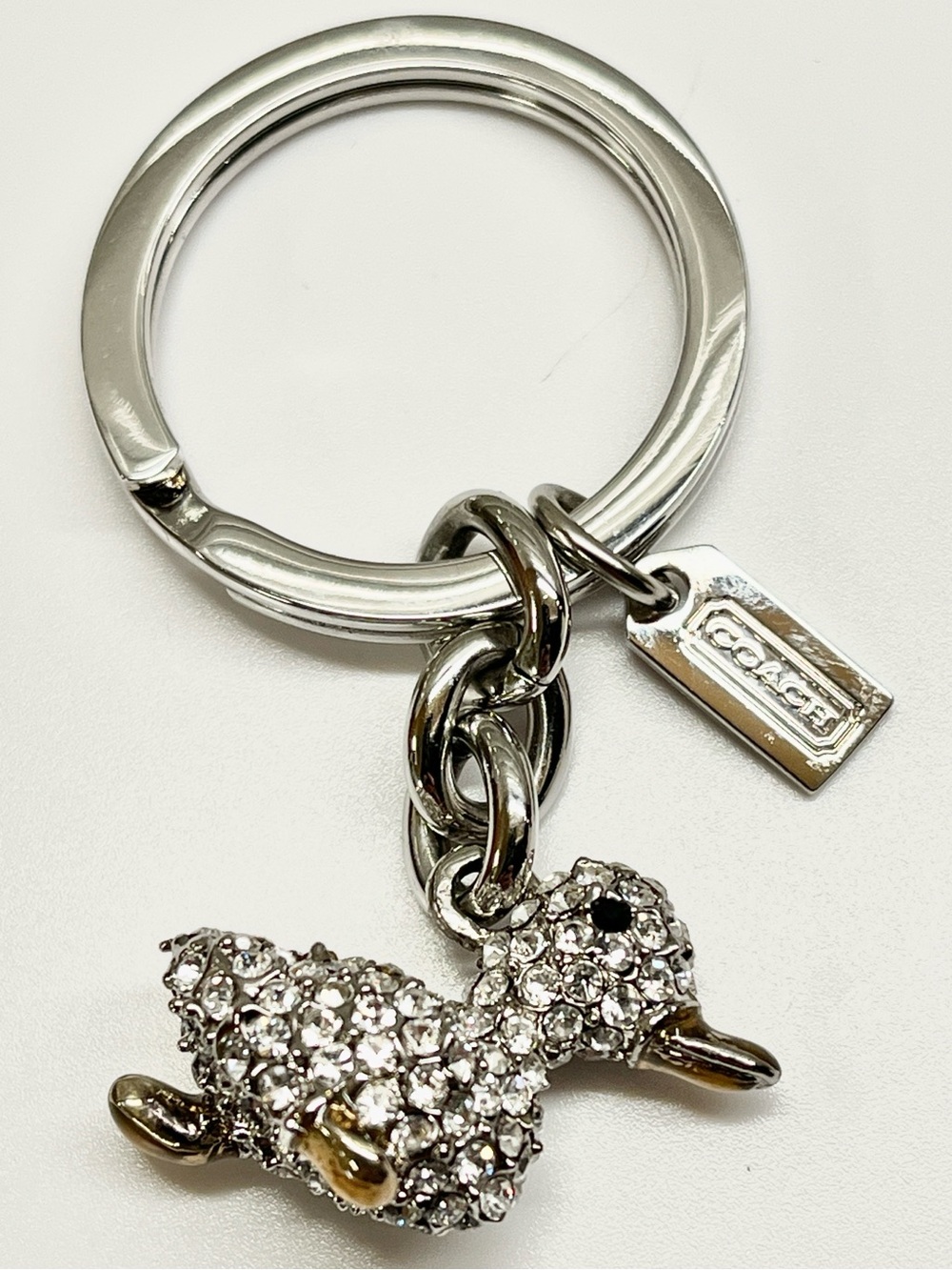 Coach Pave Crystal Duck Key Fob EUC